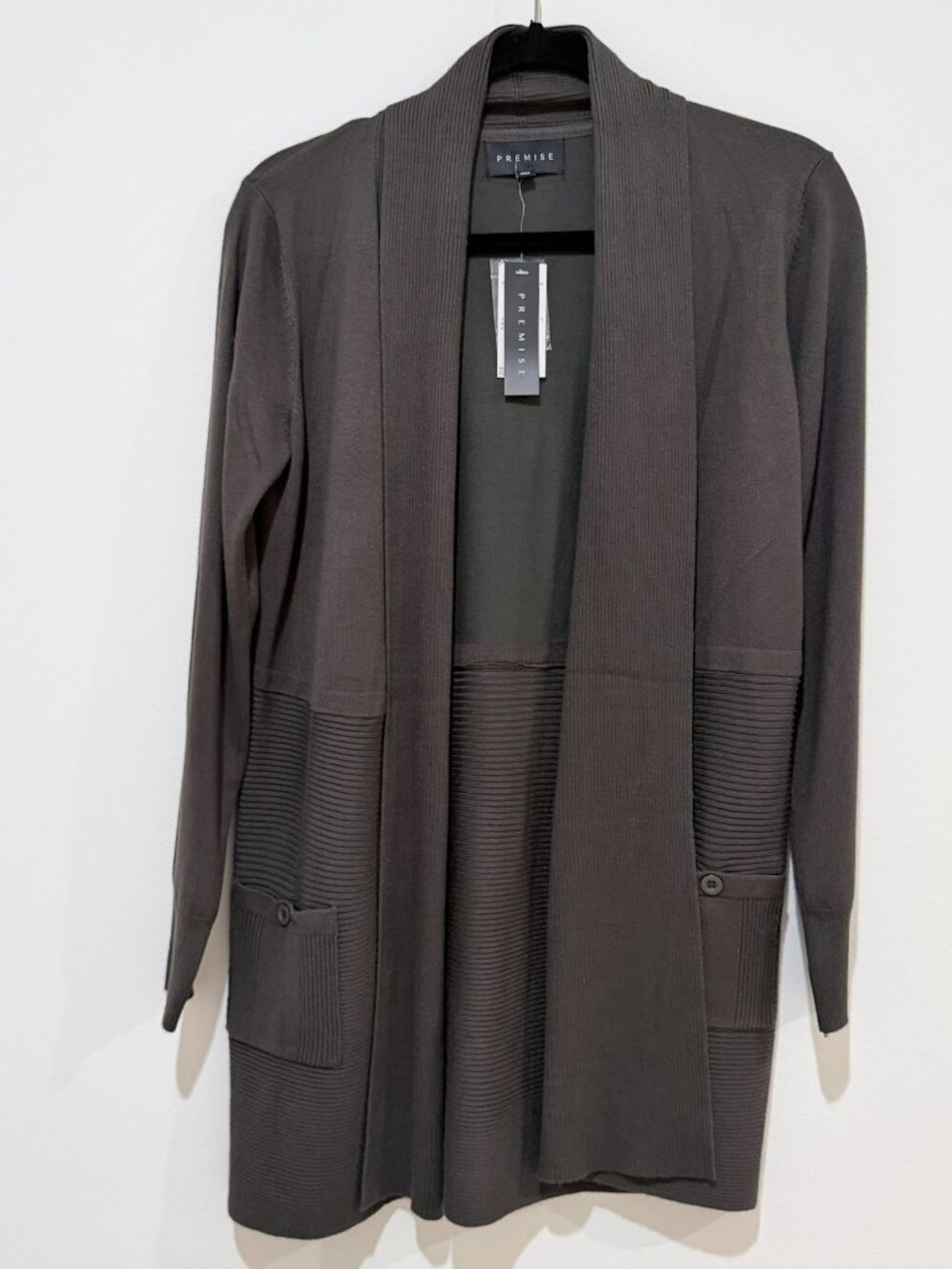 NWT Premise Olive Green Open-Front Cardigan Size Small